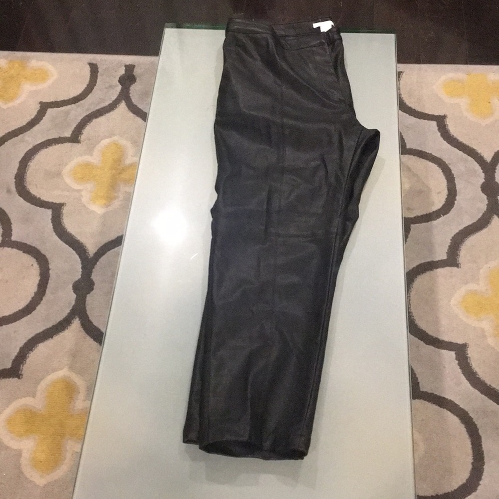 H&M Faux Leather Capri Pants